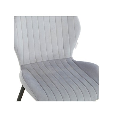 Стул мягкий MOLLY велюр серо-голубой/черный