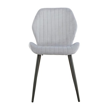 Стул мягкий MOLLY велюр серо-голубой/черный