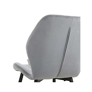 Стул мягкий MOLLY велюр серо-голубой/черный