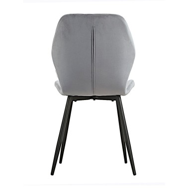 Стул мягкий MOLLY велюр серо-голубой/черный