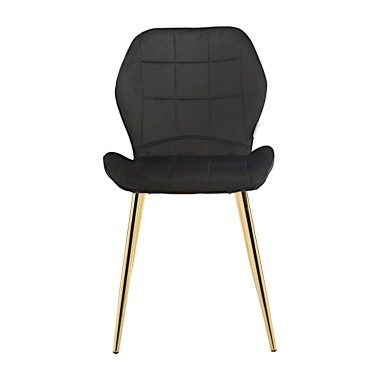 Стул мягкий SALLY велюр черный/золотой