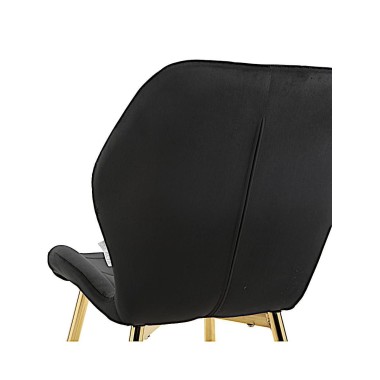 Стул мягкий SALLY велюр черный/золотой