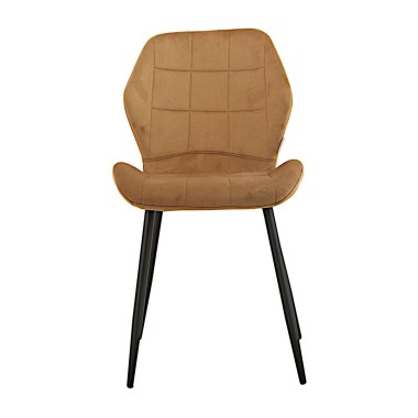 Стул мягкий SALLY велюр коричневый/черный