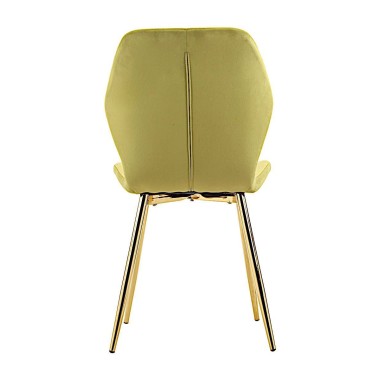 Стул мягкий ABEL велюр оливковый/золотой