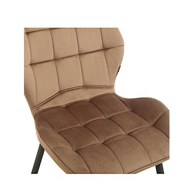 Стул мягкий LOLA велюр капучино/черный