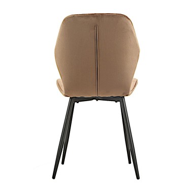 Стул мягкий LOLA велюр капучино/черный