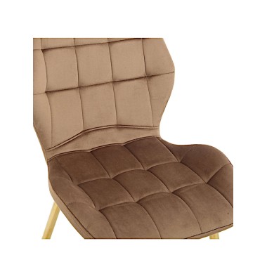 Стул мягкий LOLA велюр капучино/золотой