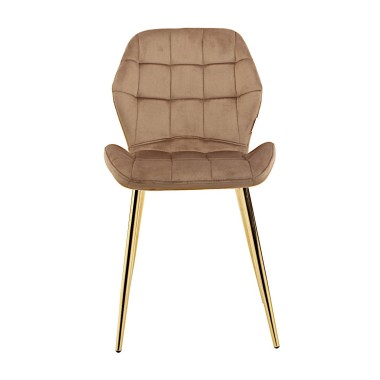 Стул мягкий LOLA велюр капучино/золотой