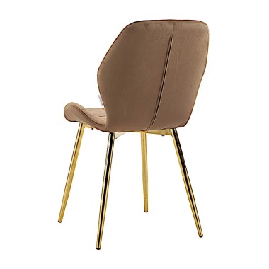 Стул мягкий LOLA велюр капучино/золотой
