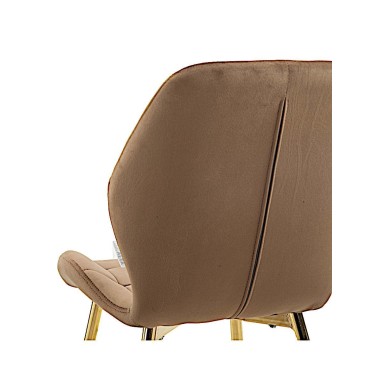 Стул мягкий LOLA велюр капучино/золотой