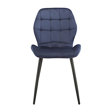Стул мягкий LOLA велюр темно-синий/черный