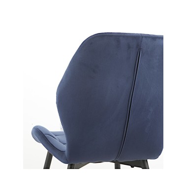 Стул мягкий LOLA велюр темно-синий/черный