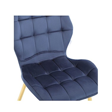 Стул мягкий LOLA велюр темно-синий/золотой