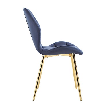 Стул мягкий LOLA велюр темно-синий/золотой