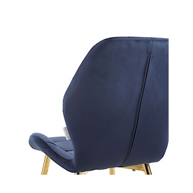 Стул мягкий LOLA велюр темно-синий/золотой