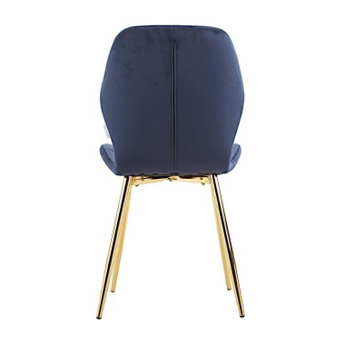 Стул мягкий LOLA велюр темно-синий/золотой