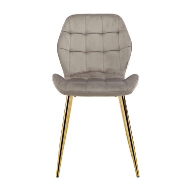 Стул мягкий LOLA велюр серый/золотой
