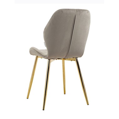 Стул мягкий LOLA велюр серый/золотой