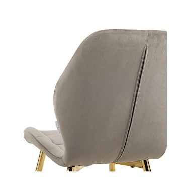 Стул мягкий LOLA велюр серый/золотой