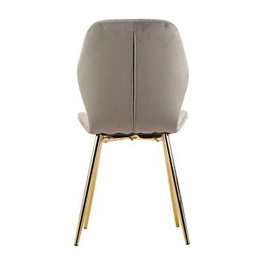 Стул мягкий LOLA велюр серый/золотой