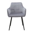Стул-кресло STELLA велюр серо-голубой/черный