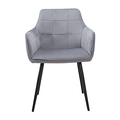 Стул-кресло STELLA велюр серо-голубой/черный