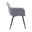 Стул-кресло STELLA велюр серо-голубой/черный