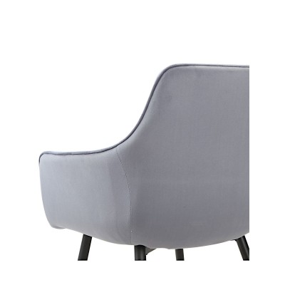 Стул-кресло STELLA велюр серо-голубой/черный