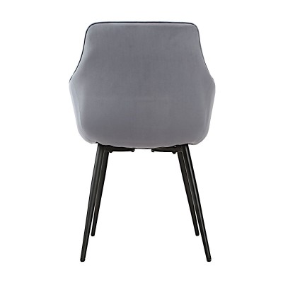 Стул-кресло STELLA велюр серо-голубой/черный