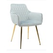 Стул-кресло CATALINA велюр пыльно-голубой/золотой