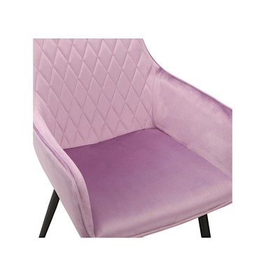 Стул-кресло CATALINA велюр сиреневый/черный