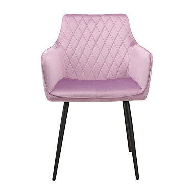 Стул-кресло CATALINA велюр сиреневый/черный