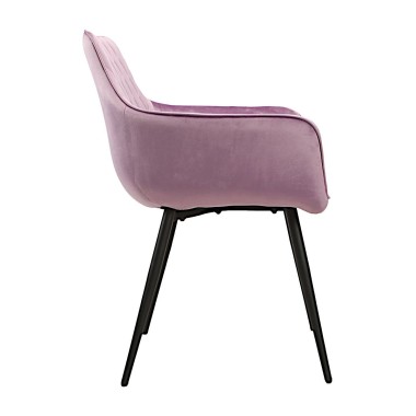 Стул-кресло CATALINA велюр сиреневый/черный