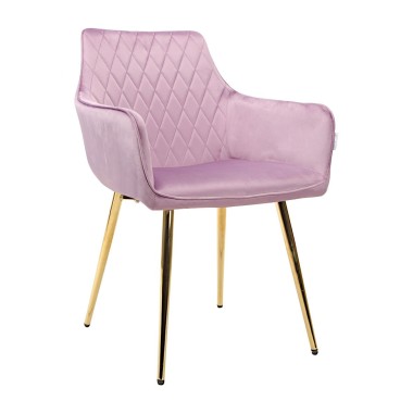 Стул-кресло CATALINA велюр сиреневый/золотой