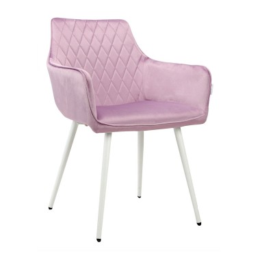 Стул-кресло CATALINA велюр сиреневый/белый