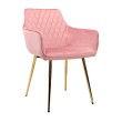 Стул-кресло CATALINA велюр розовый/золотой
