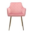 Стул-кресло CATALINA велюр розовый/золотой