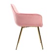 Стул-кресло CATALINA велюр розовый/золотой