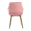 Стул-кресло CATALINA велюр розовый/золотой