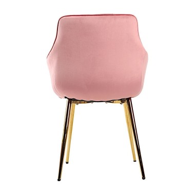 Стул-кресло CATALINA велюр розовый/золотой