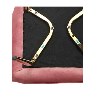 Стул-кресло CATALINA велюр розовый/золотой