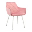 Стул-кресло CATALINA велюр розовый/белый