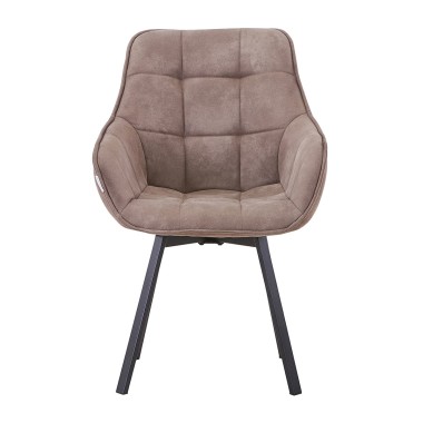 Стул-кресло EELLIOT 360 замша темно-серый/черный