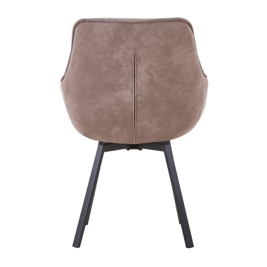 Стул-кресло EELLIOT 360 замша темно-серый/черный