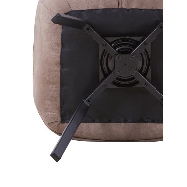 Стул-кресло EELLIOT 360 замша темно-серый/черный