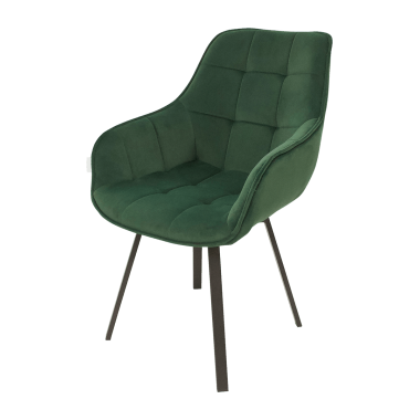 Стул-кресло EELLIOT 360 велюр темно-зеленый/черный
