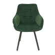 Стул-кресло EELLIOT 360 велюр темно-зеленый/черный