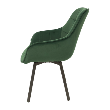 Стул-кресло EELLIOT 360 велюр темно-зеленый/черный