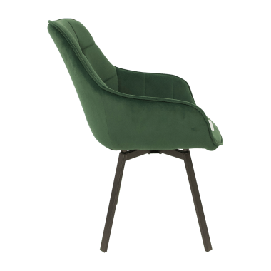 Стул-кресло EELLIOT 360 велюр темно-зеленый/черный