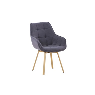 Стул-кресло EELLIOT 360 велюр АП темно-серый/шампань